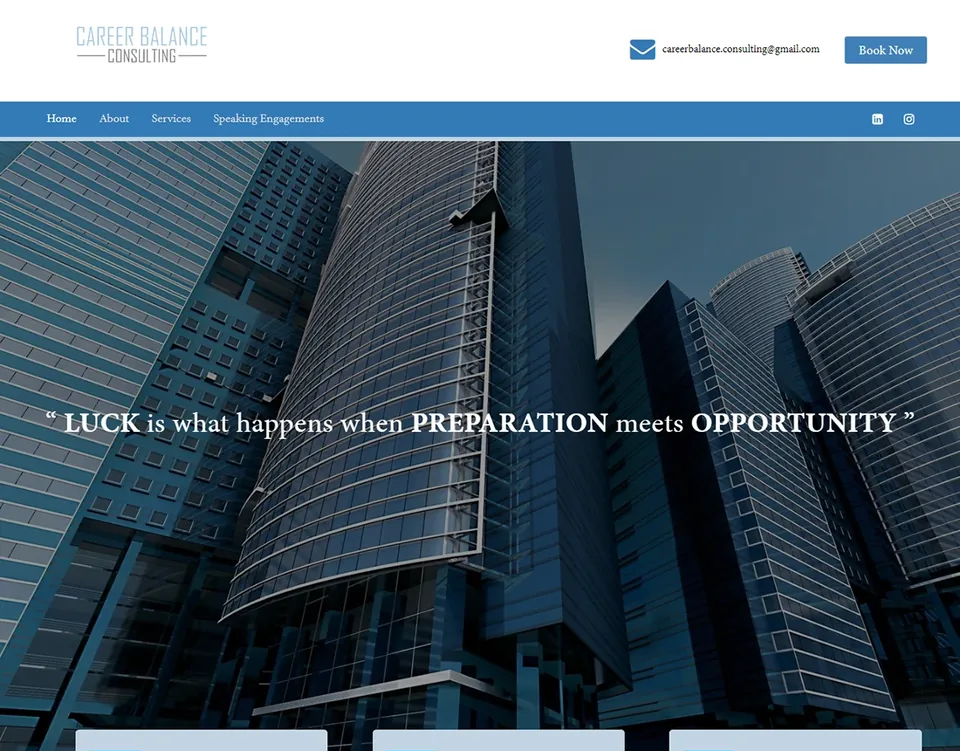 Career Balance Consulting website homepage