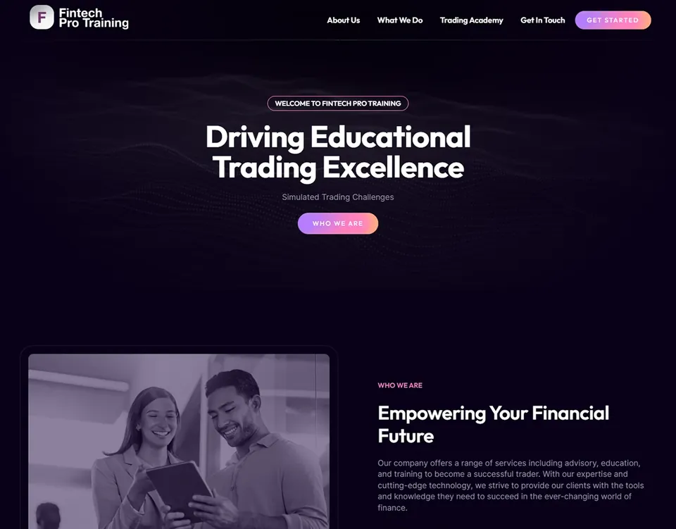 Fintech Pro Training website homepage