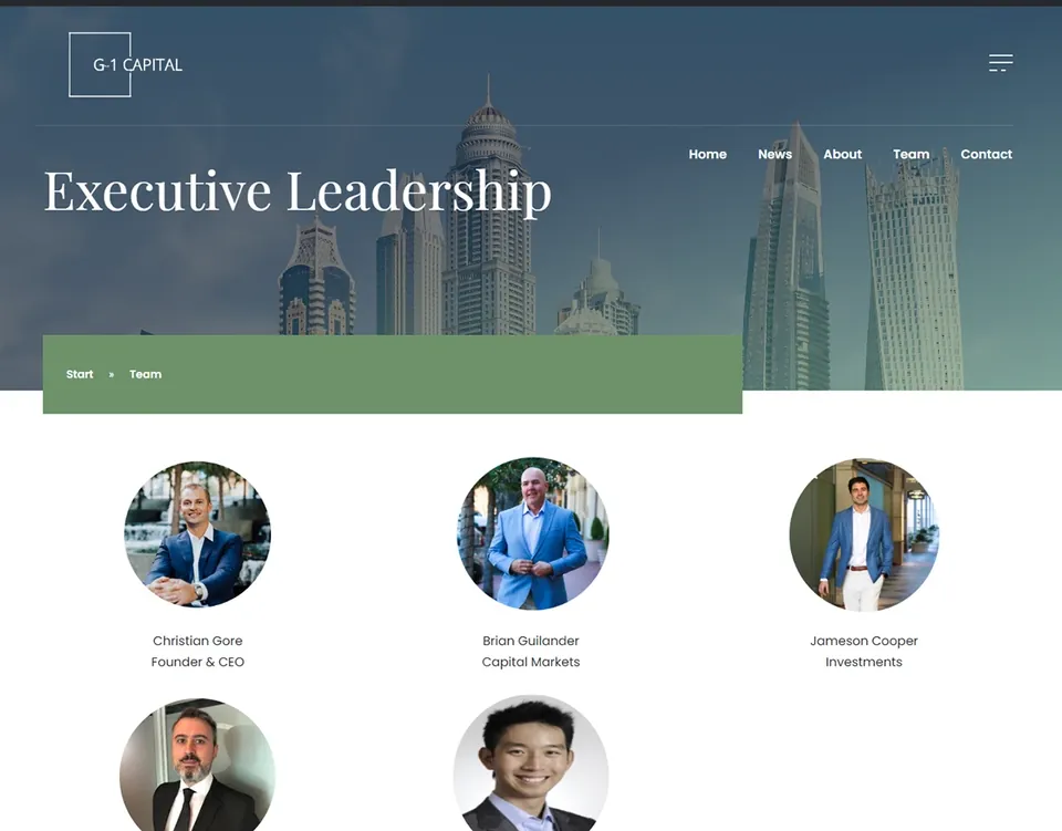 G1 Capital Partners website homepage