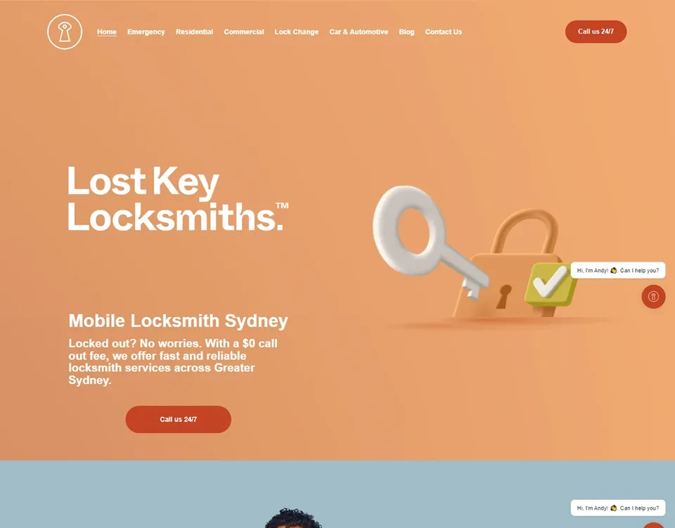 Lost Key Locksmiths website homepage