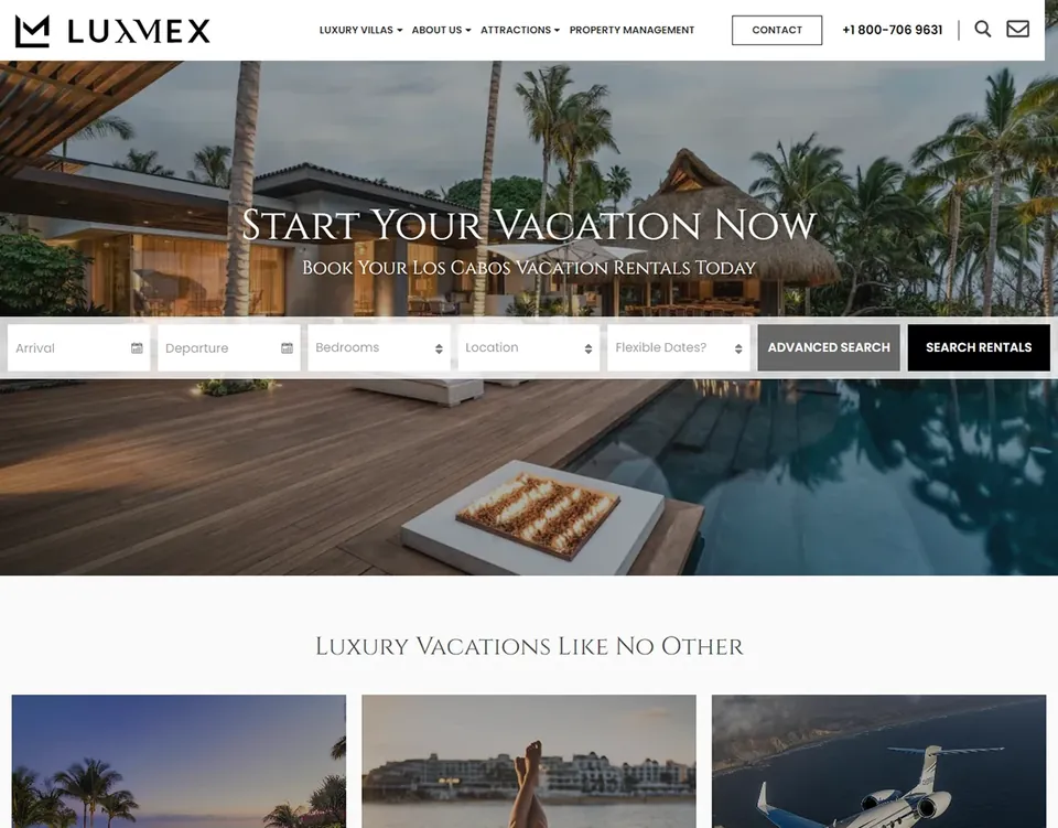 Luxmex website homepage