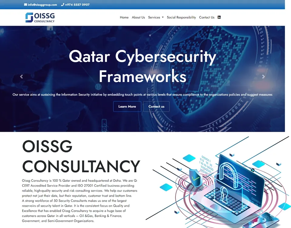 OISSG Consultancy website homepage
