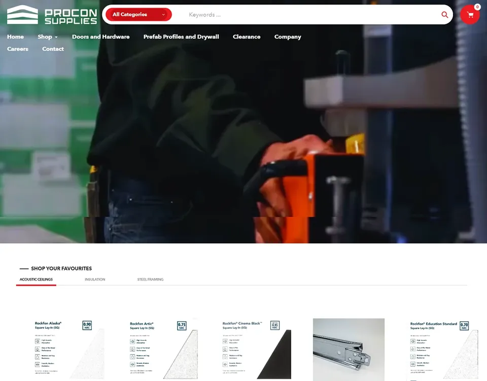 Procon Supplies website homepage