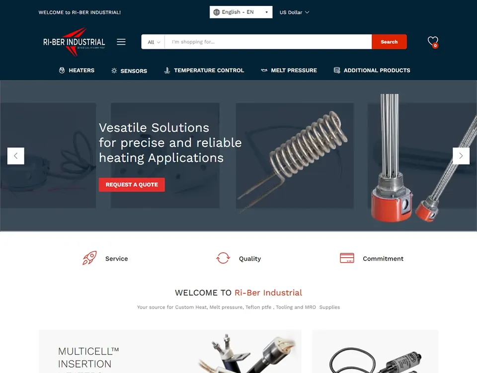 Ri-Ber Industrial website homepage