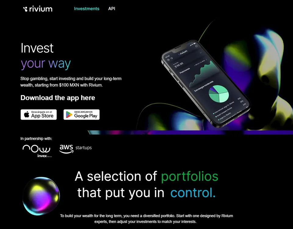 Rivium website homepage