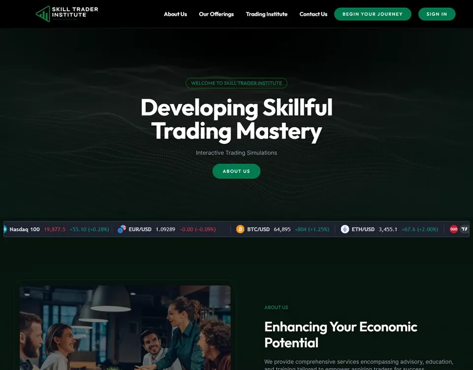 Skill Trader Institute website homepage